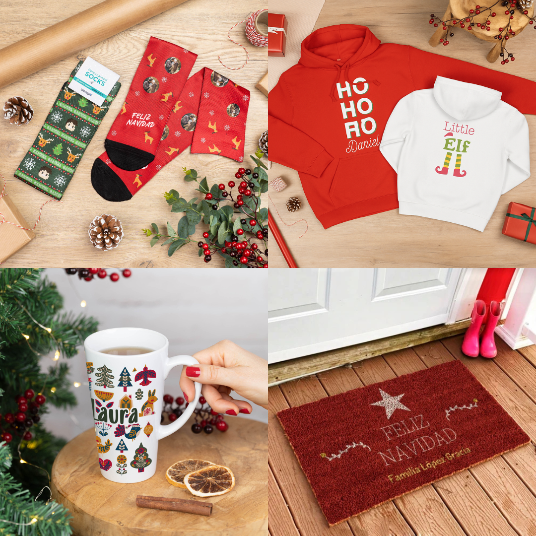 Calcetines, sudaderas, taza y felpudo personalizado de Wanapix.es