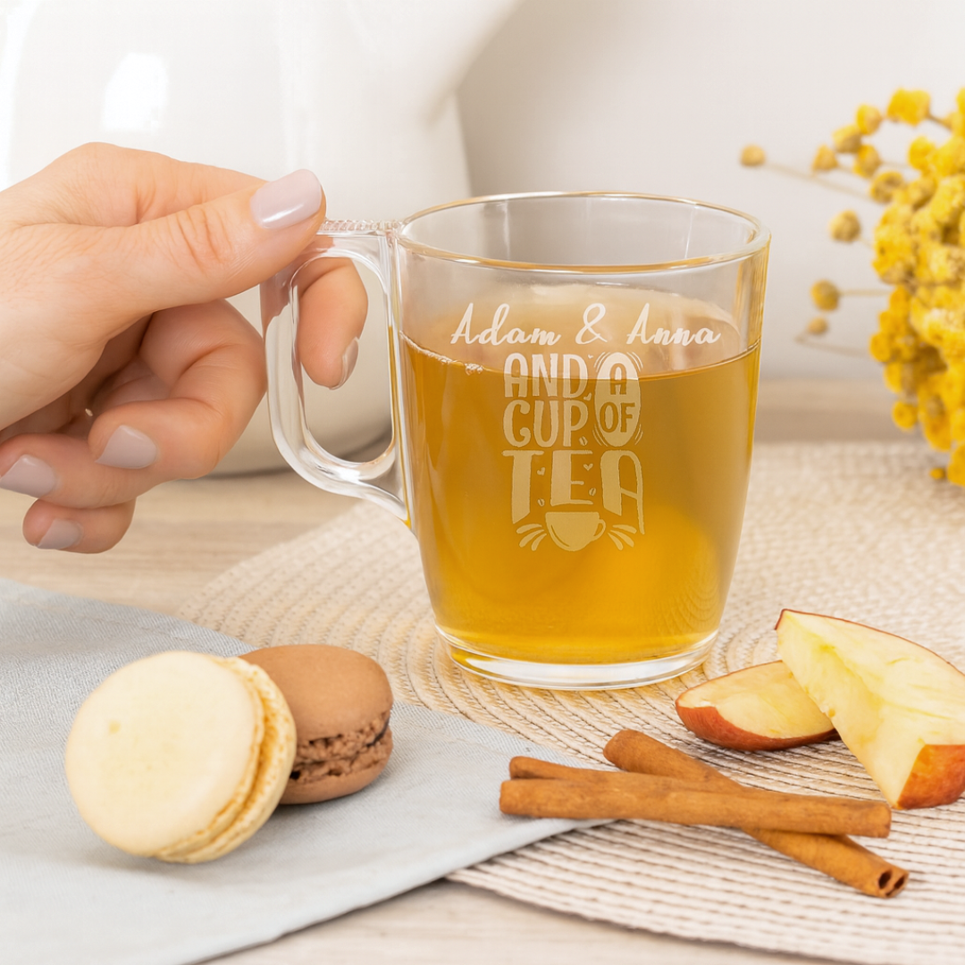 Taza de té grabada de Wanapix.es