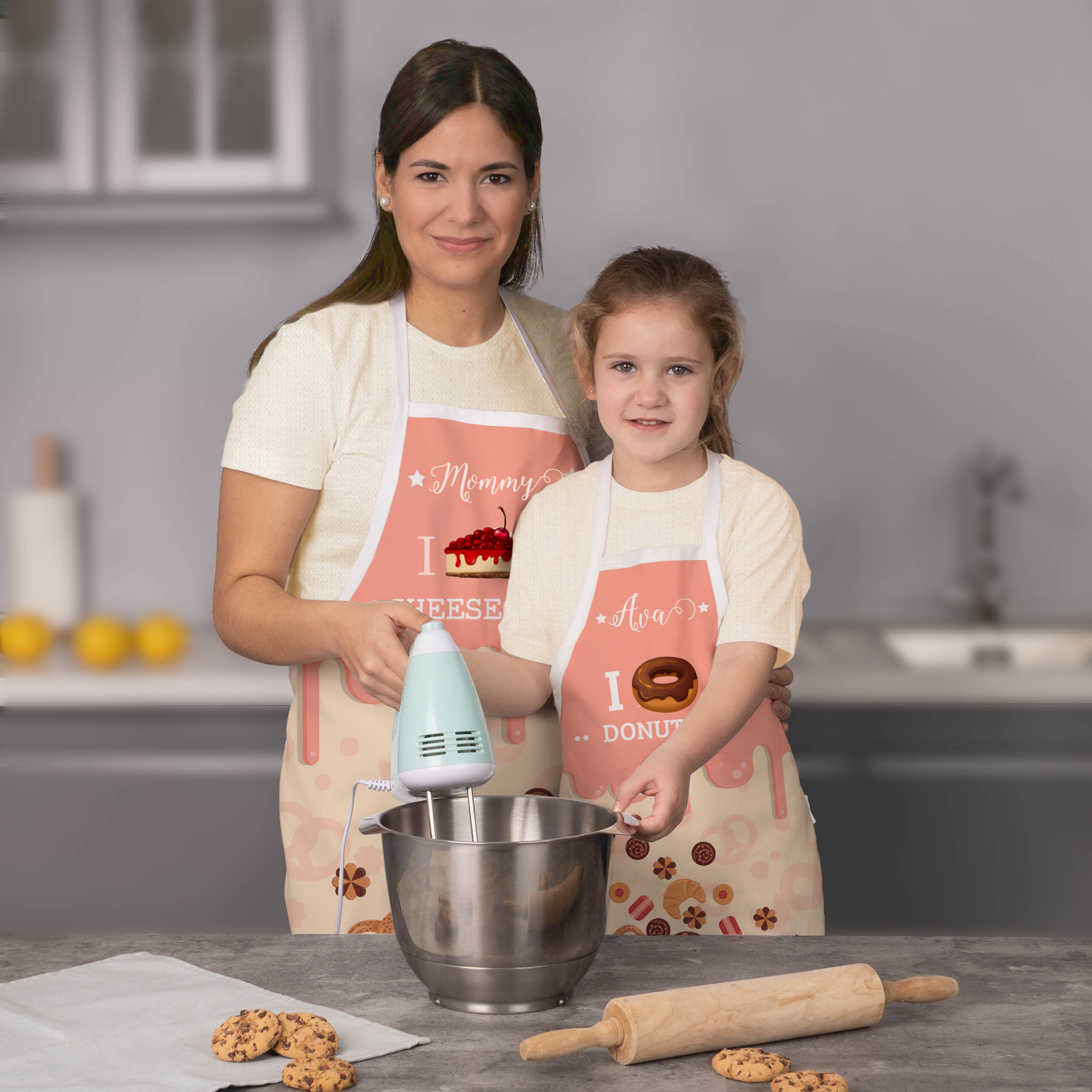 Delantal de adulto y delantal infantil personalizados de Wanapix.es