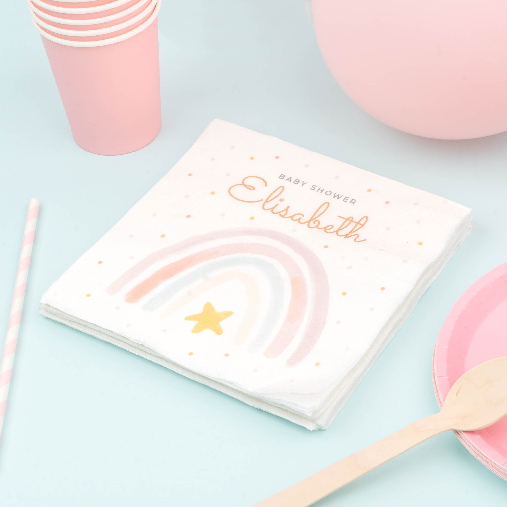 Inspiración temática Baby Shower (Servilletas personalizadas de Wanapix.es)