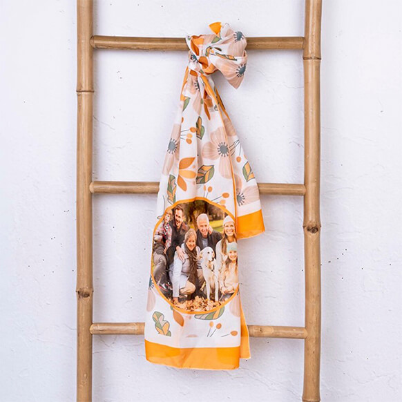 Fular Personalizado Para Abuelas fular personalizado con foto para abuelas con estampado de flores