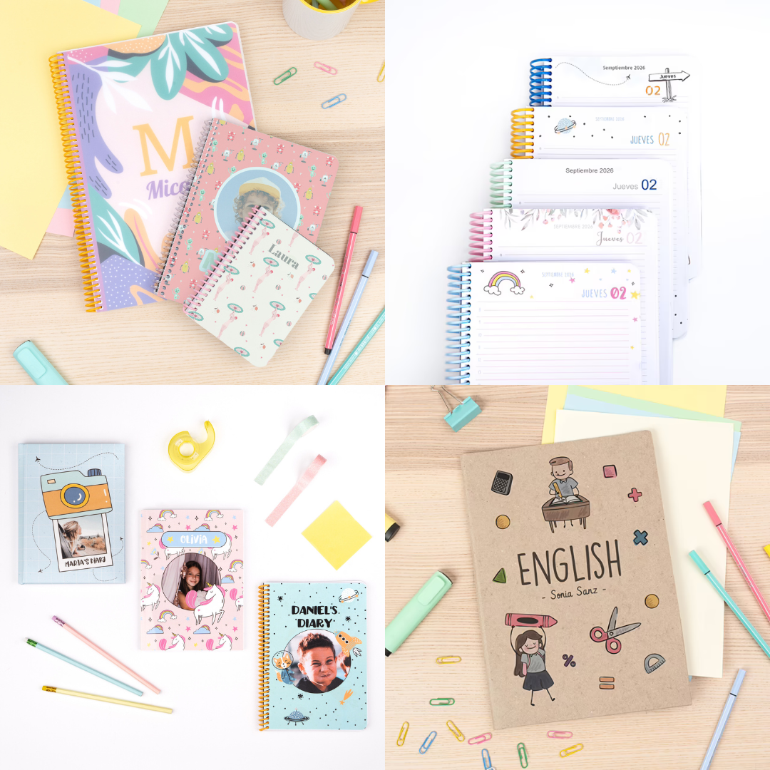 Cuadernos, agendas y carpetas personalizables de Wanapix.es