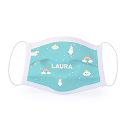 mascarilla infantil unicornios personalizada